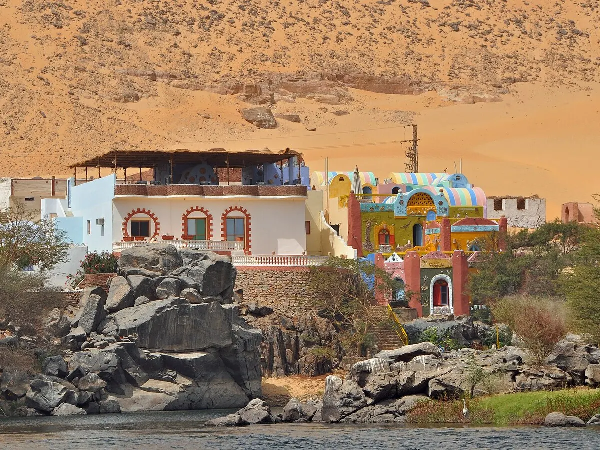 Un pueblo nubio a orillas del Nilo, en Asuán.