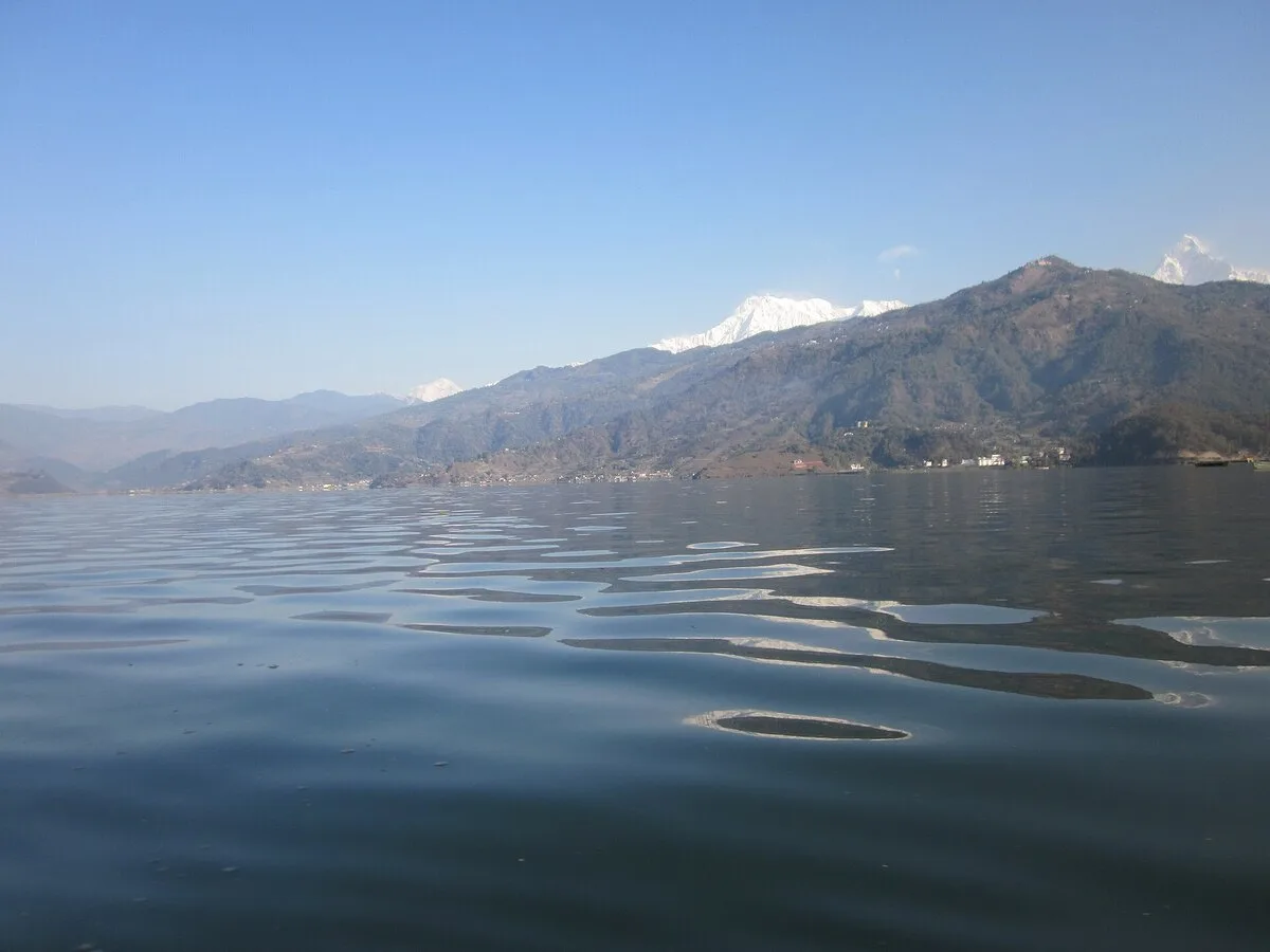 Phewa lake at Pokhara in the morning.